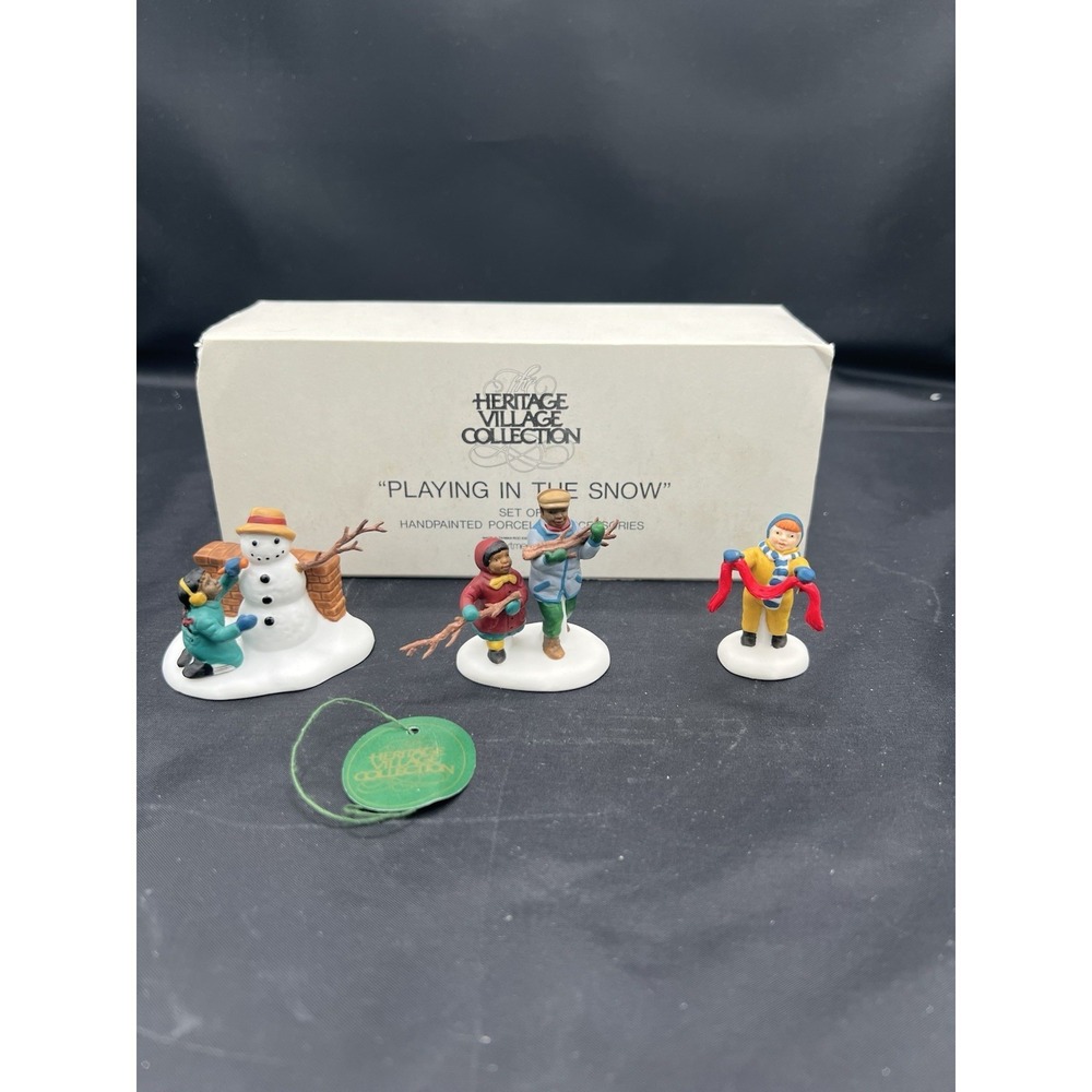 Dept 56  Heritage Village "Playing in the Snow" Set of 3  #5556-5
